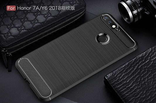 Huawei Y6 2018 Carbon Fibre Case [Black]