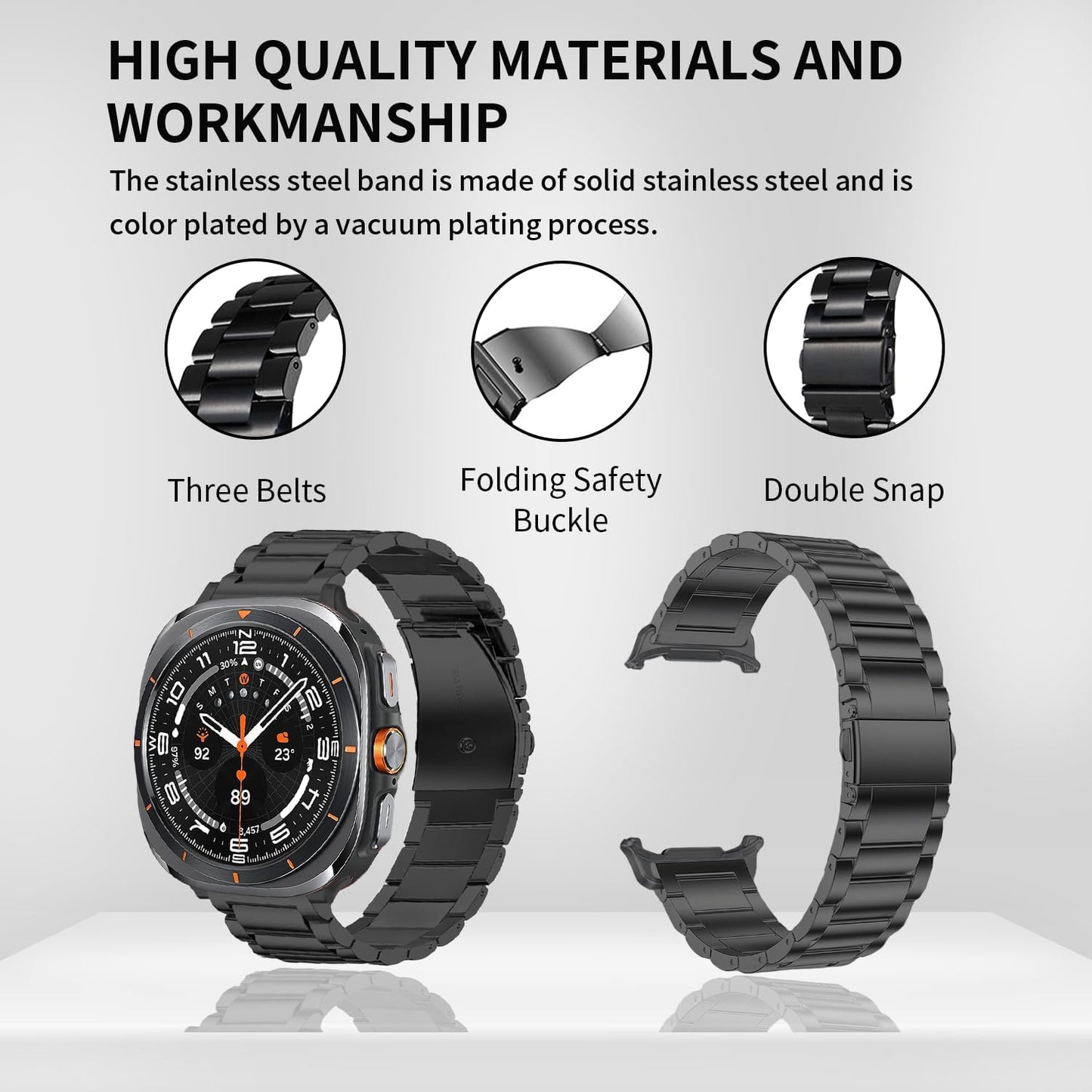 Samsung Galaxy Watch Ultra 47Mm Stainless Steel Strap [Black]