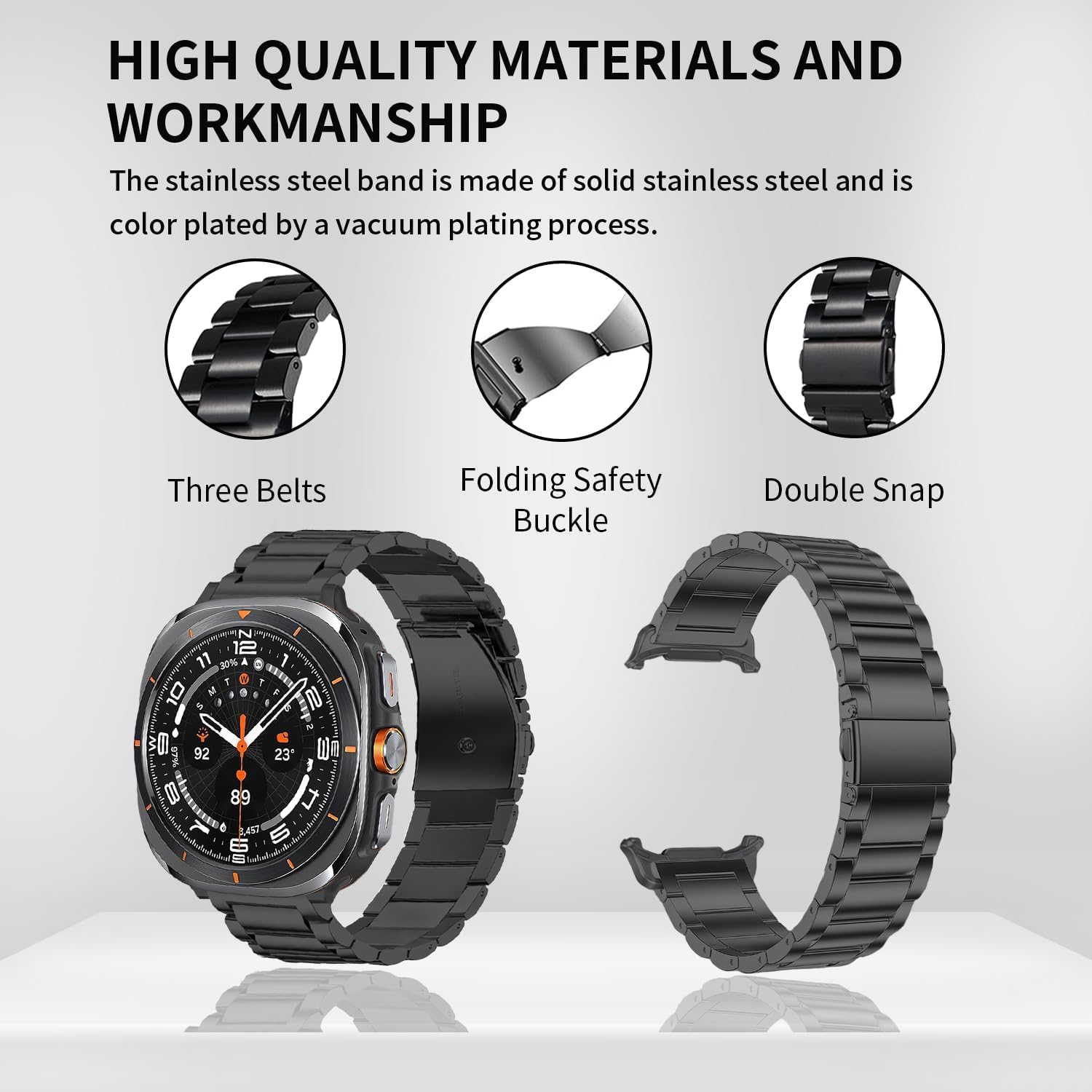 Samsung Galaxy Watch Ultra 47Mm Stainless Steel Strap [Black]