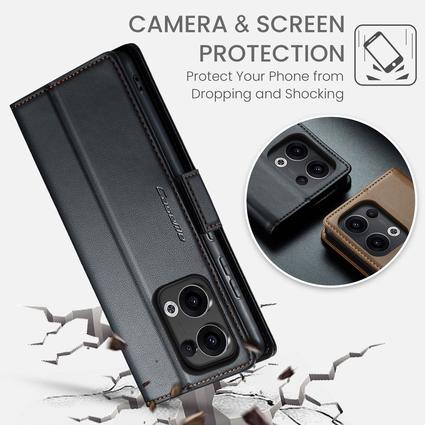 Oppo Reno 13 5G Pu Wallet Case [Black]