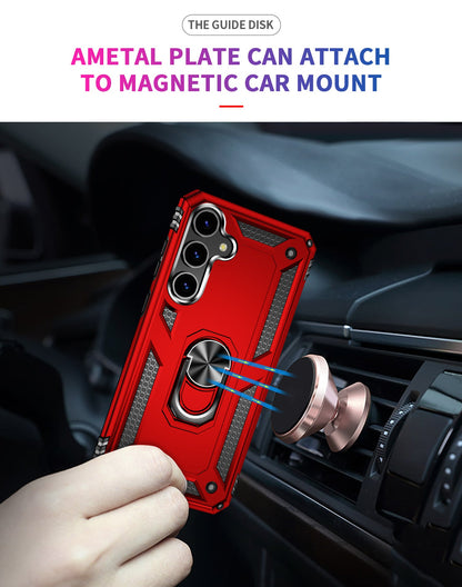 Galaxy S24 Military Armour Ring Case [Red]