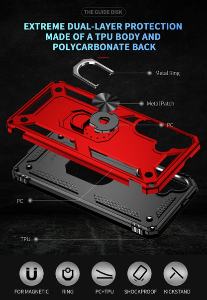Galaxy S24 Military Armour Ring Case [Red]