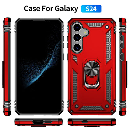 Galaxy S24 Military Armour Ring Case [Red]