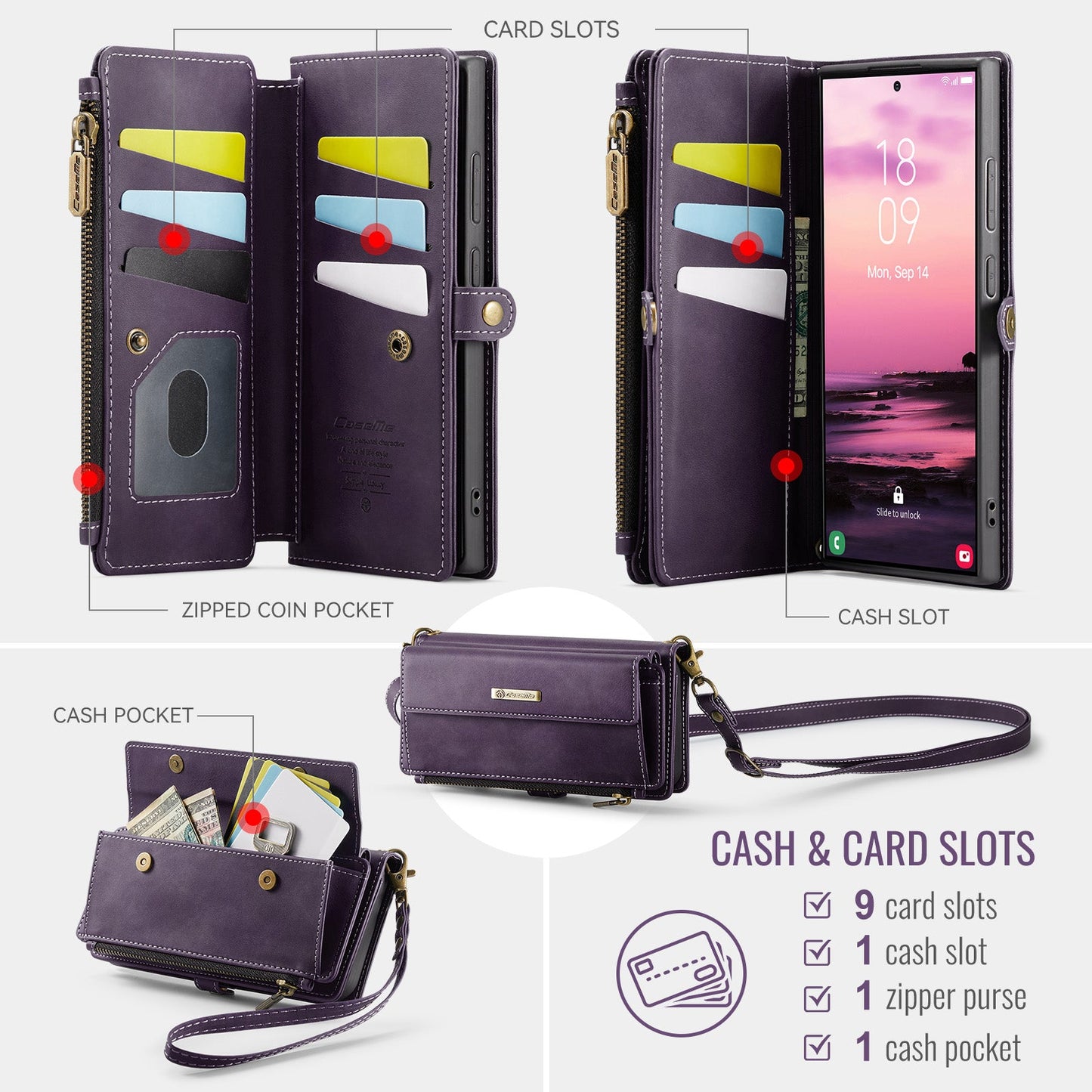 Samsung Galaxy S23 Ultra Crossbody Wallet [Purple]