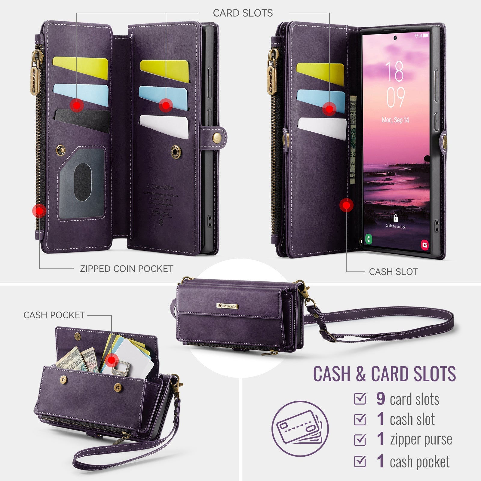 Samsung Galaxy S23 Ultra Crossbody Wallet [Purple]