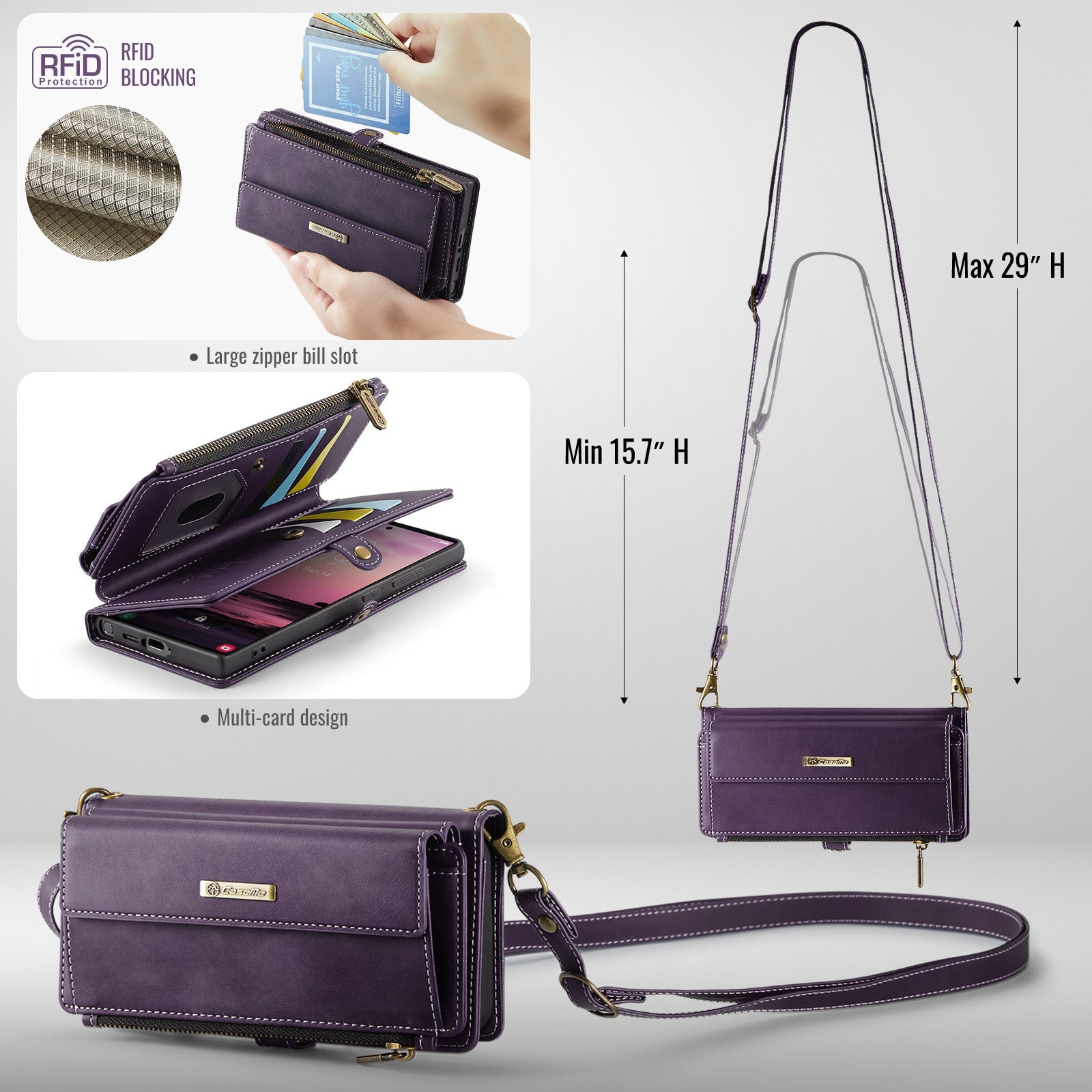 Samsung Galaxy S23 Ultra Crossbody Wallet [Purple]