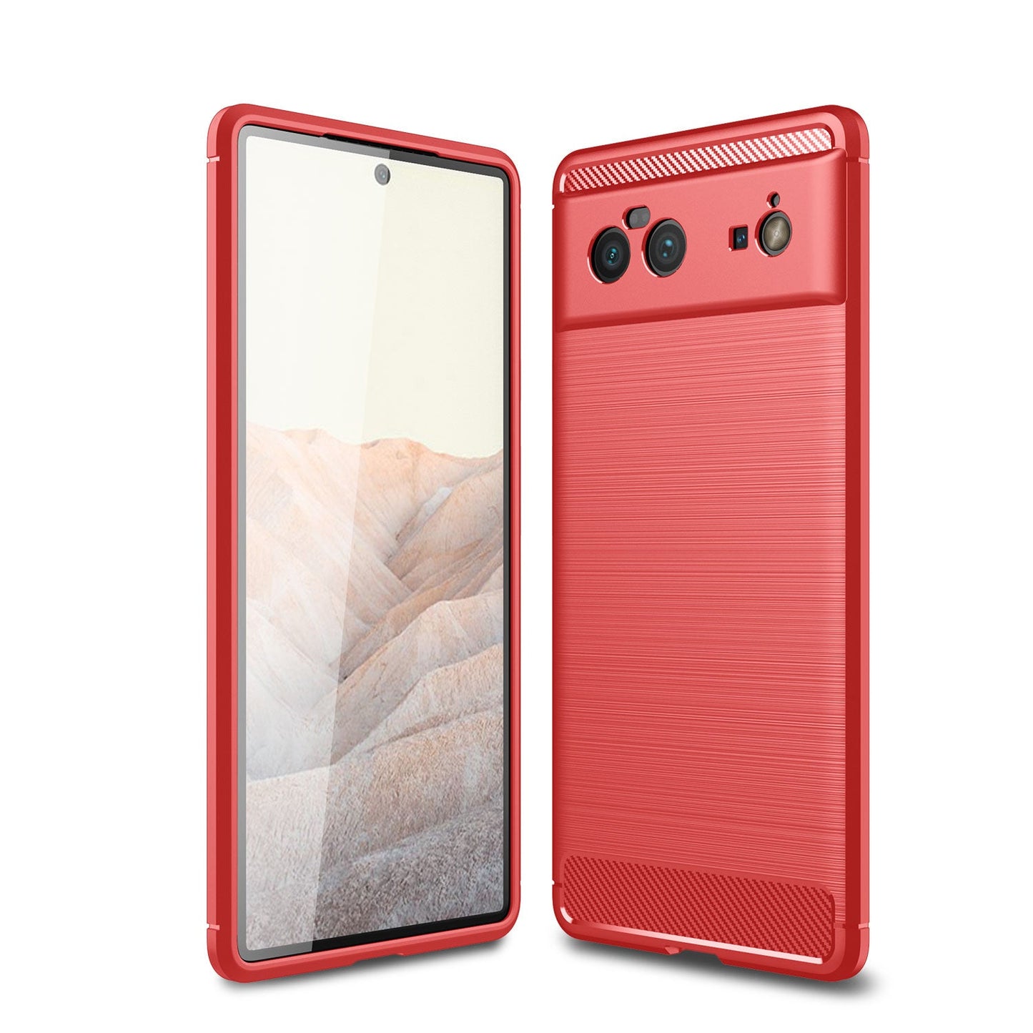 Google Pixel 6 Carbon Fibre Case [Red]
