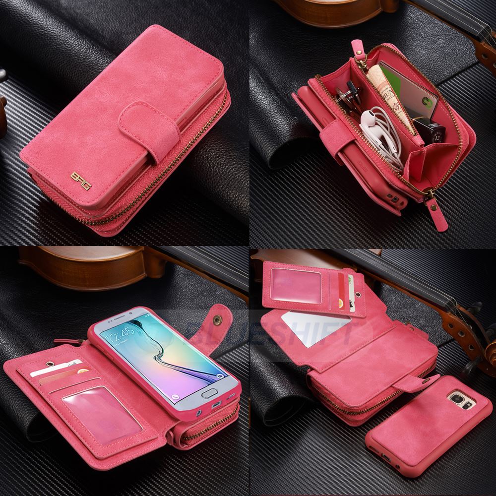 Samsung Galaxy S6 Edge Deluxe Zipper Case Rose