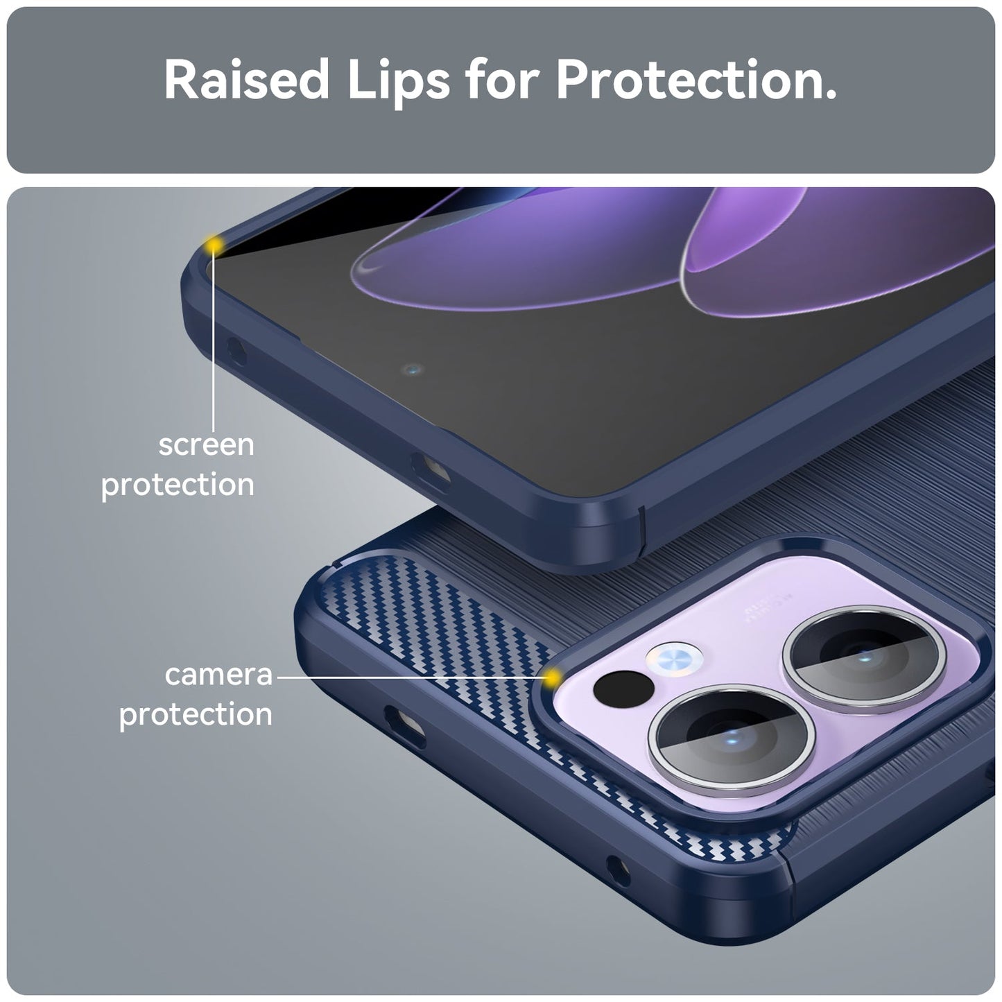 Oppo Reno 13 F 5G Carbon Fibre Case [Navy]
