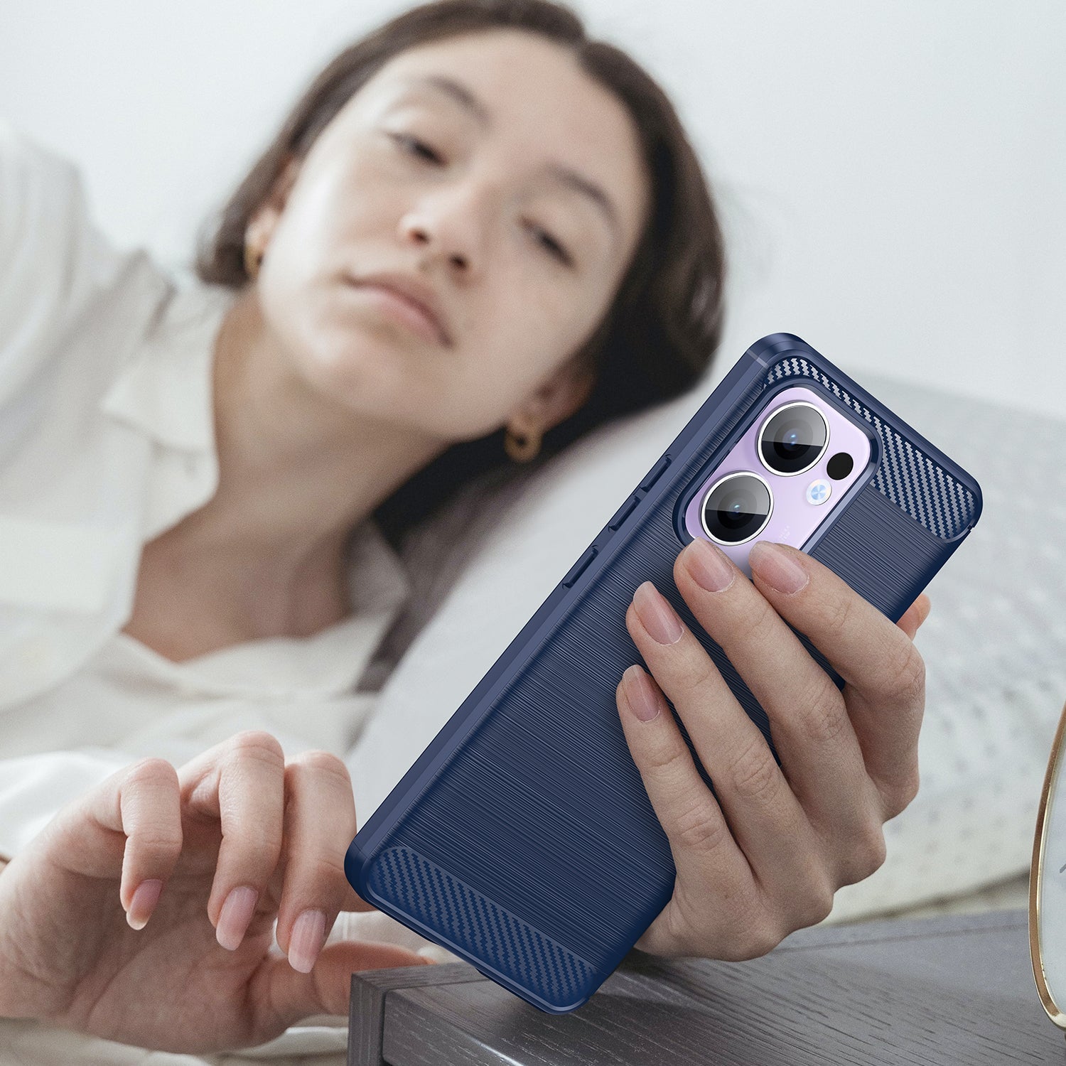 Oppo Reno 13 F 5G Carbon Fibre Case [Navy]
