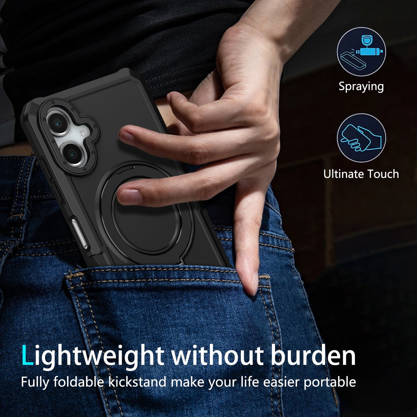 Galaxy A06 4G Kickstand Heavy Duty Case [Black]