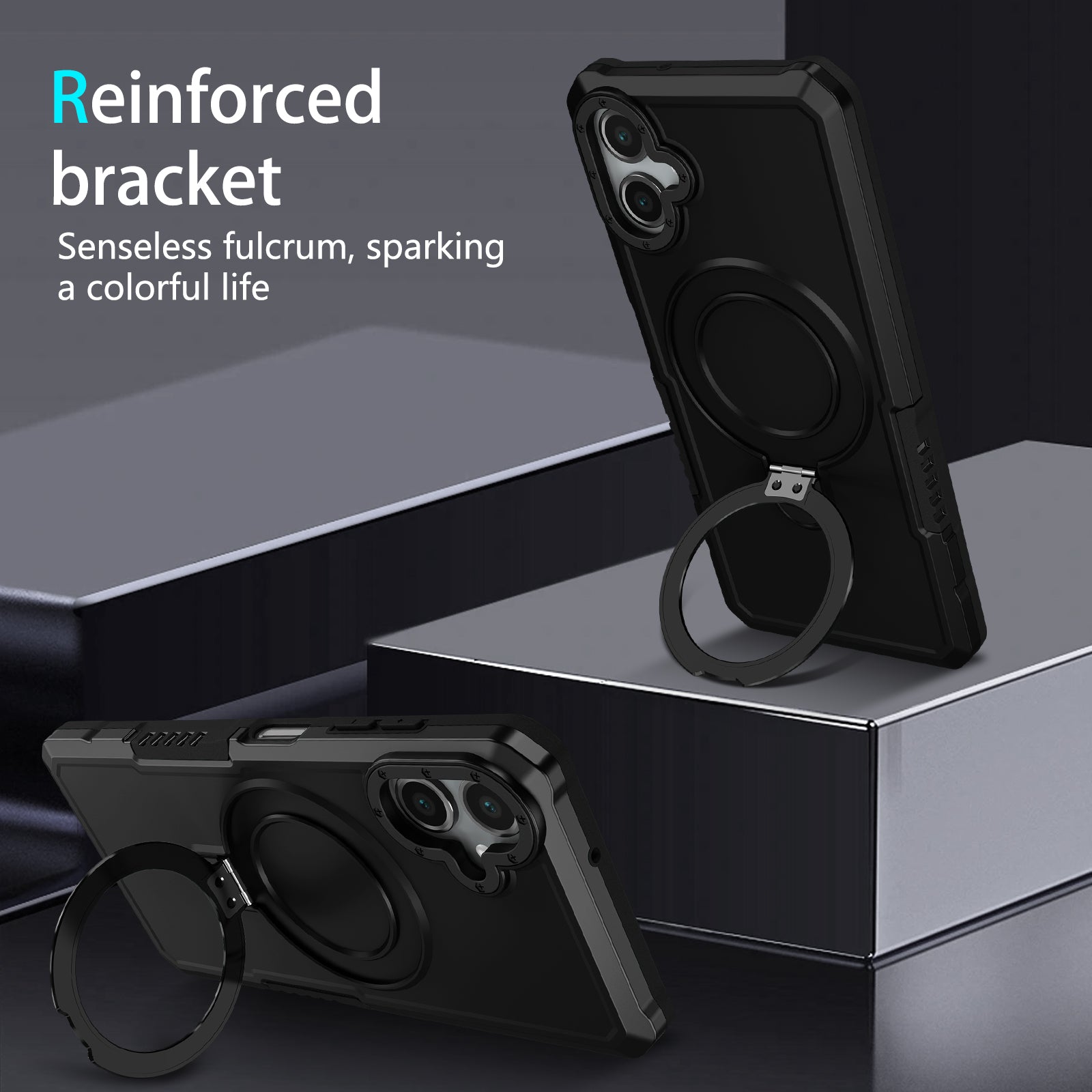 Galaxy A06 4G Kickstand Heavy Duty Case [Black]