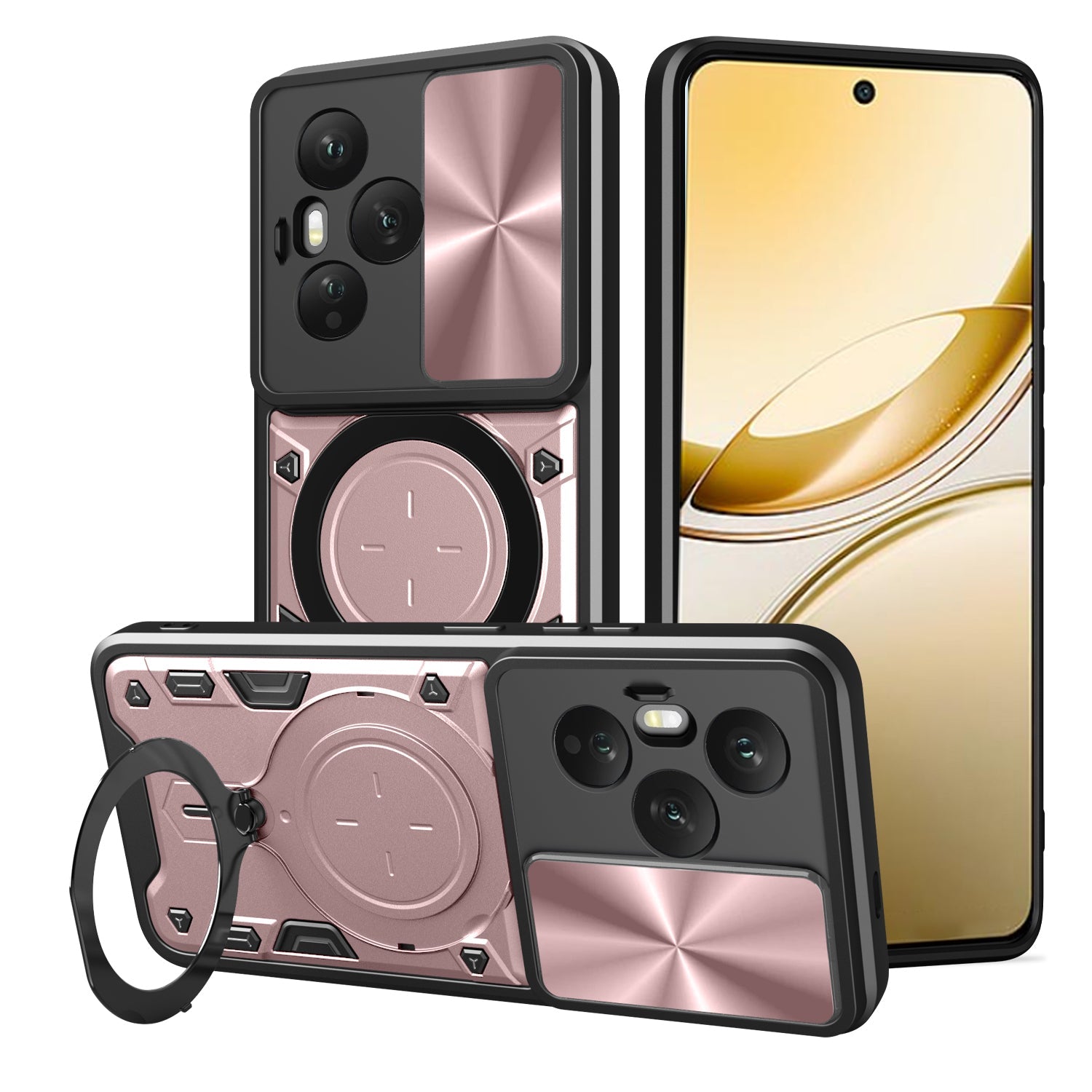 Honor 400 Pro Ring Kickstand Case [Rose Gold]