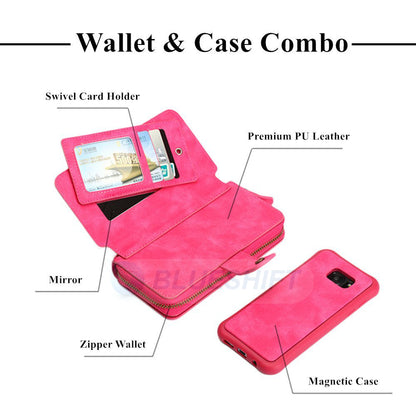 Samsung Galaxy S6 Edge Plus Deluxe Zipper Case Rose