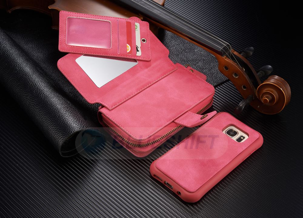 Samsung Galaxy S6 Edge Plus Deluxe Zipper Case Rose