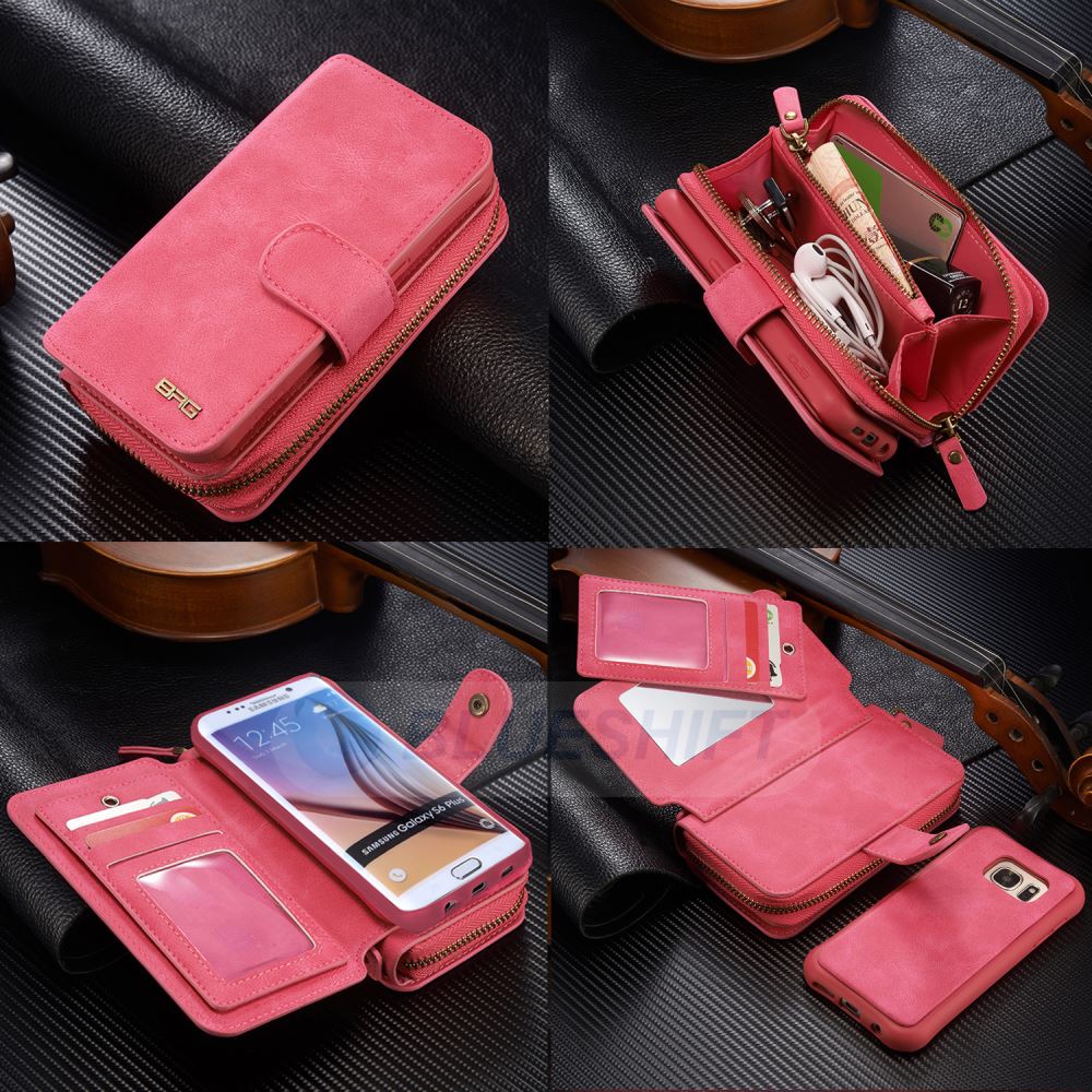 Samsung Galaxy S6 Edge Plus Deluxe Zipper Case Rose