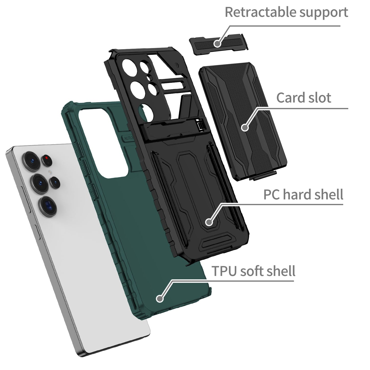 Galaxy S25 Ultra Kickstand Heavy Duty Case [Teal]