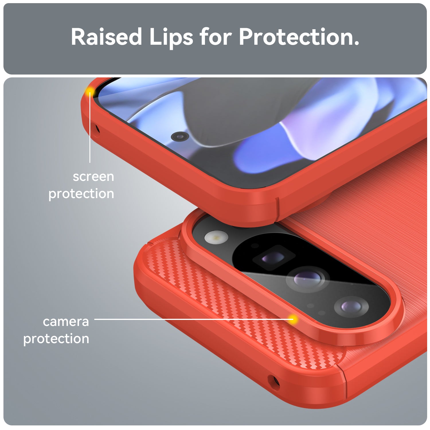 Google Pixel 10 Carbon Fibre Case [Red]
