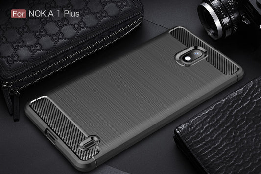 Nokia 1 Plus Carbon Fibre Case Black