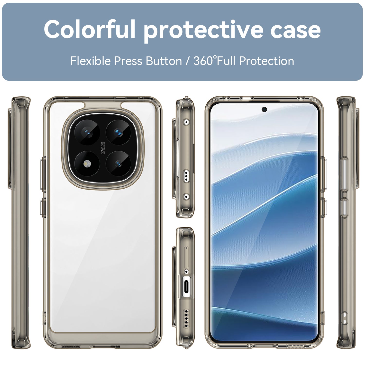 Xiaomi Redmi Note 14 Pro Plus 5G Soft Gel Case [Clear Grey]
