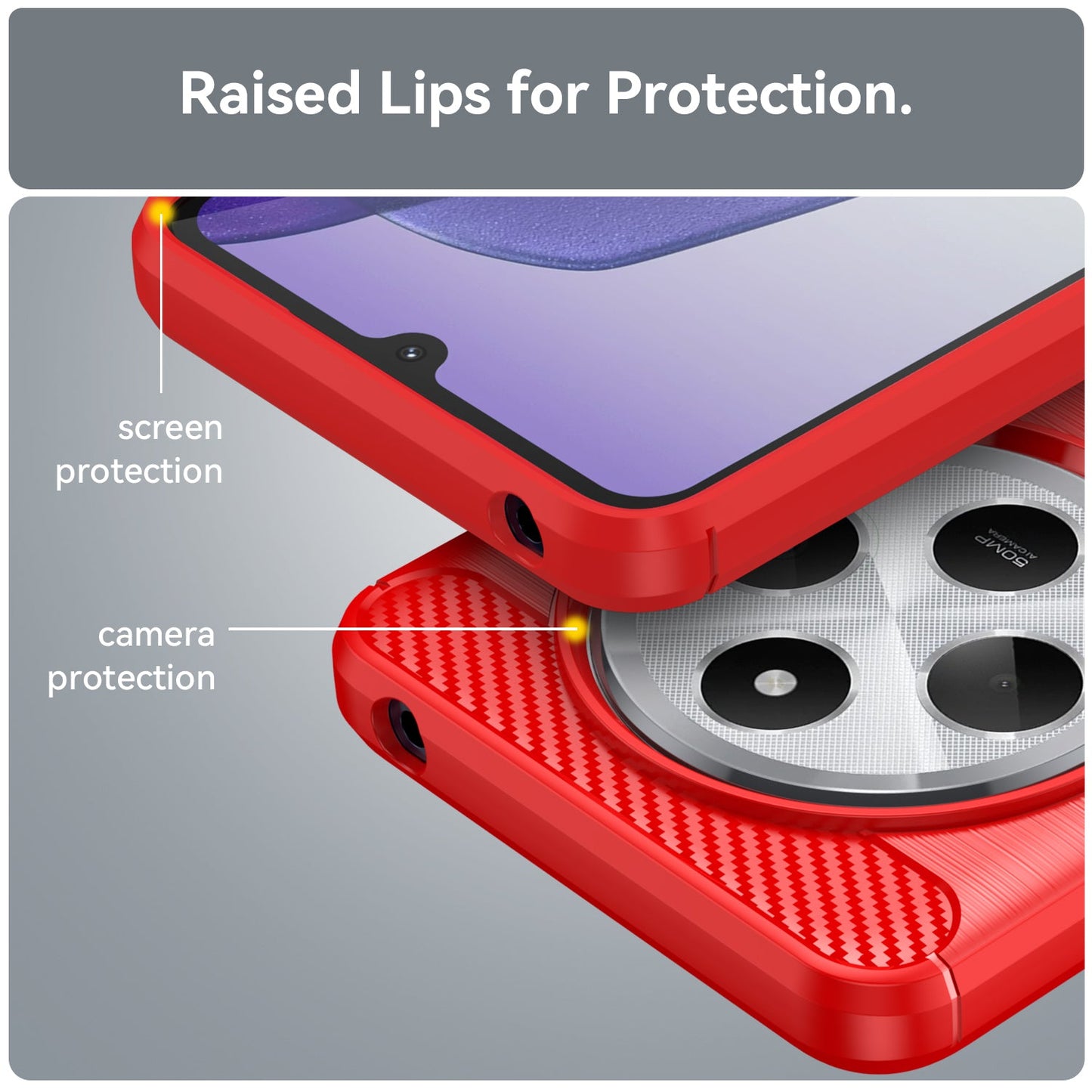 Xiaomi Redmi 14C Carbon Fibre Case [Red]