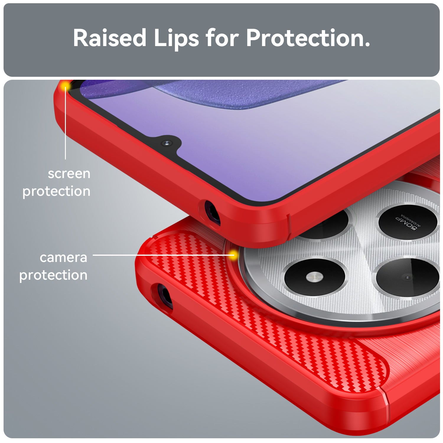 Xiaomi Redmi 14C Carbon Fibre Case [Red]