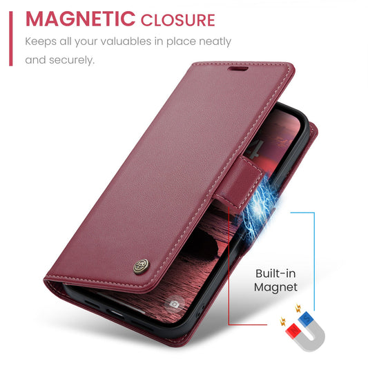 Apple iPhone 16E Pu Wallet Case [Maroon]