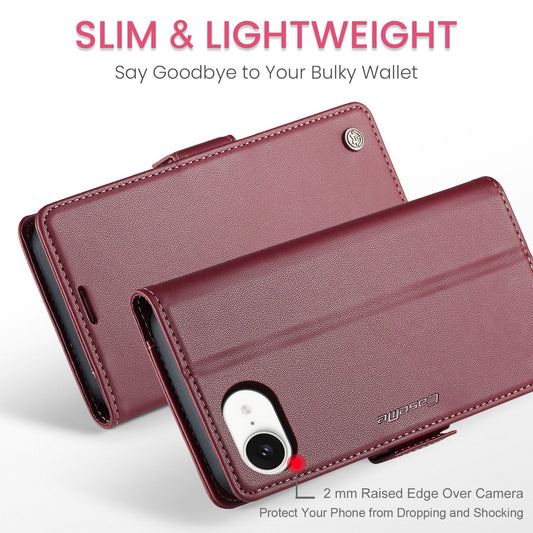 Apple iPhone 16E Pu Wallet Case [Maroon]