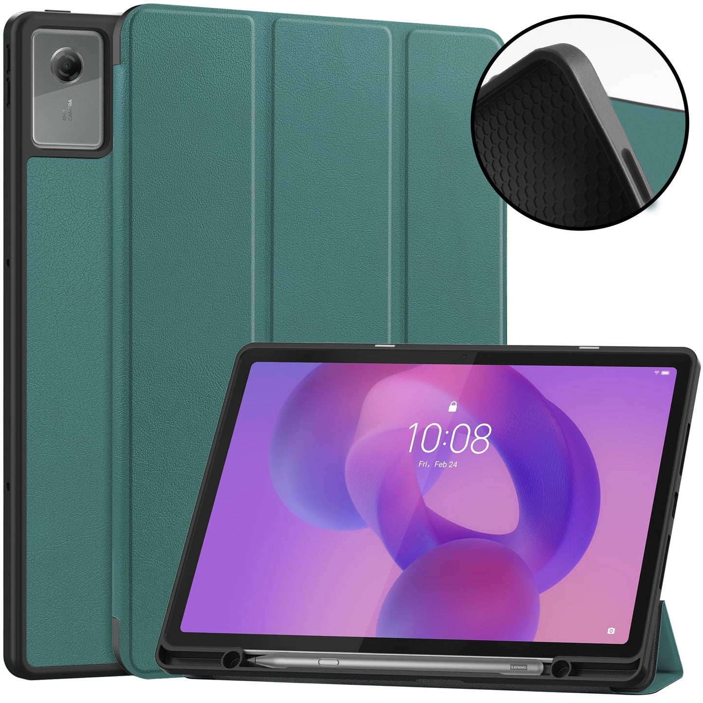 Lenovo Idea Tab Plus 12.1 2025 Tri-fold Pen Holder Case [Teal]