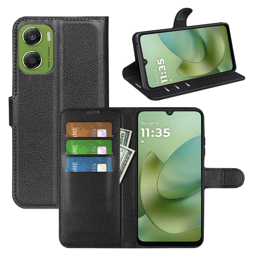 Moto G06 Pu Wallet Case [Black]