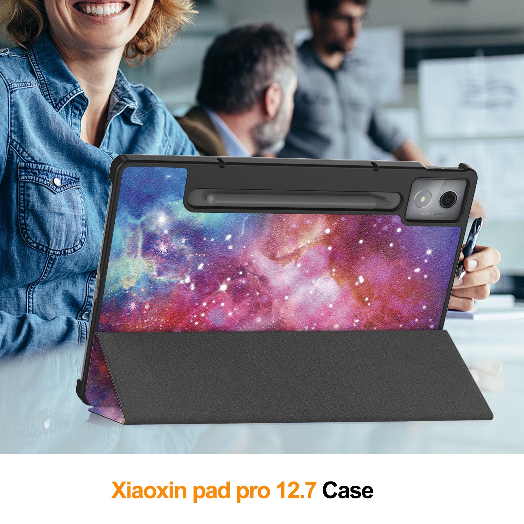 Lenovo Idea Tab Pro 12.7" Tb373 Designer Tri-fold Case [Galaxy]