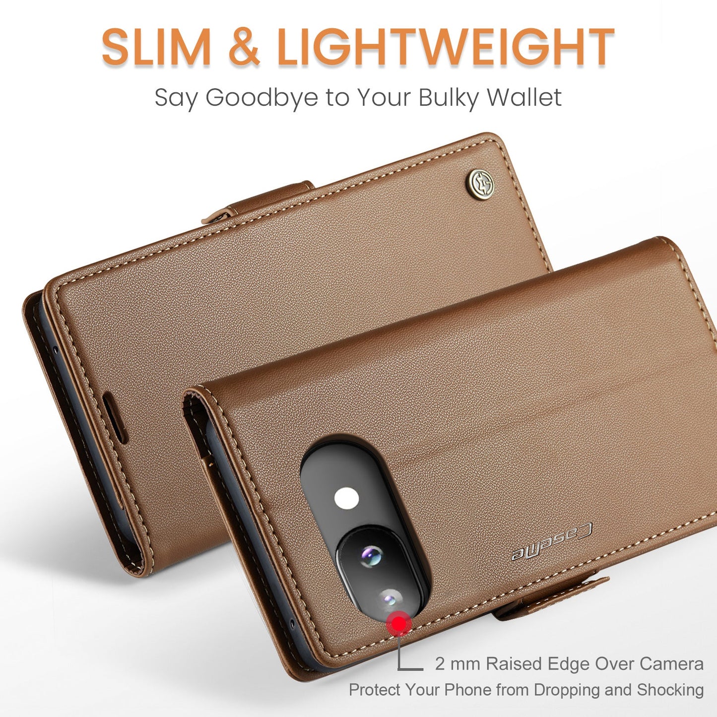 Google Pixel 9A Pu Wallet Case [Brown]
