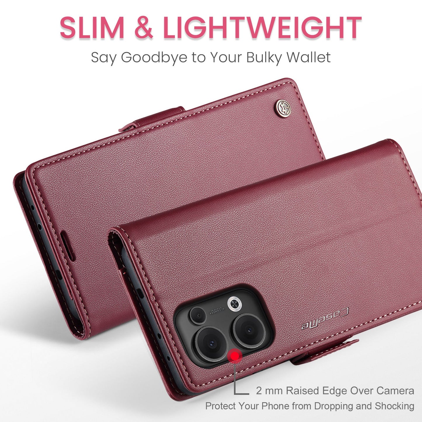 Oppo Reno 13 5G Pu Wallet Case [Maroon]