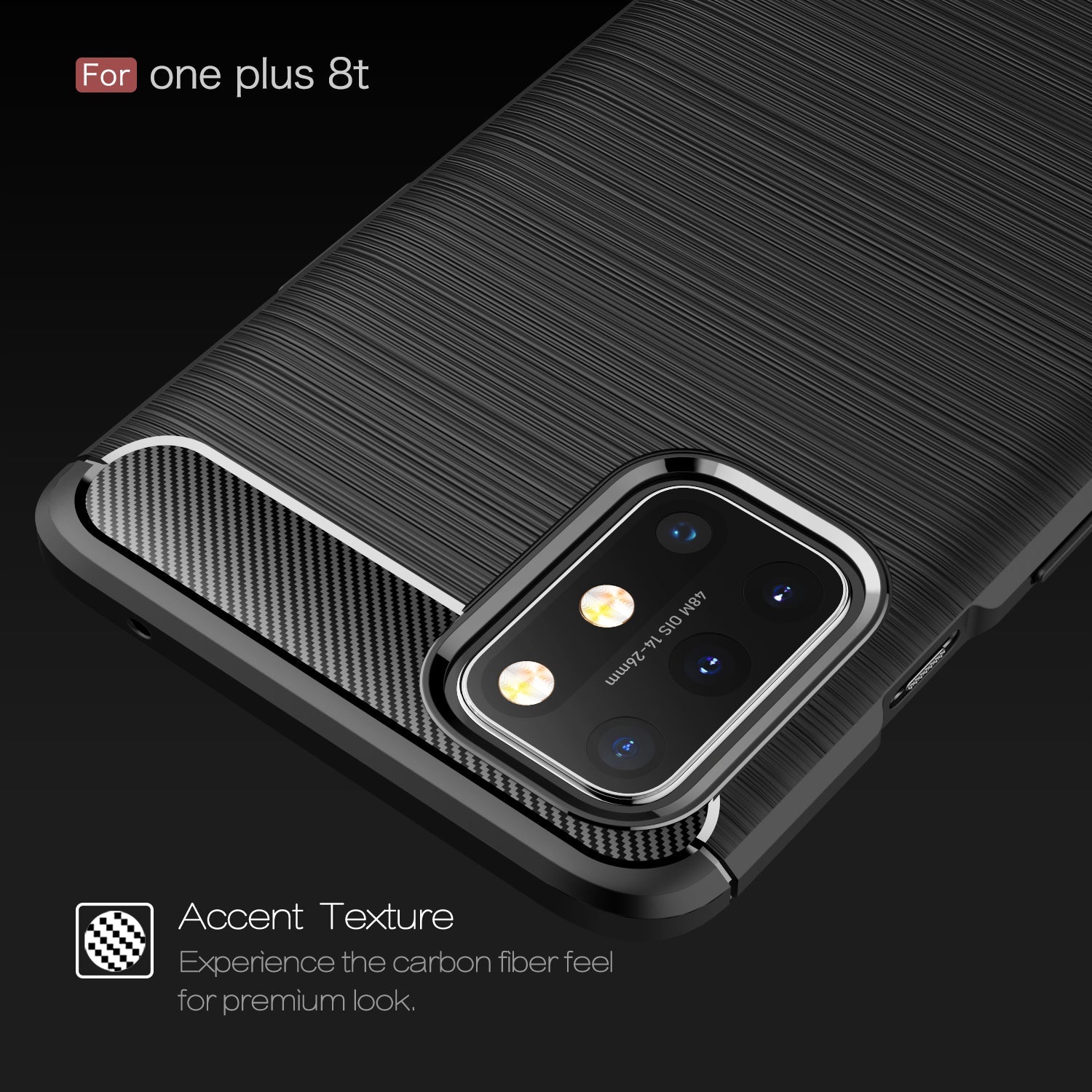 Oneplus 8t Carbon Fibre Case [Black]