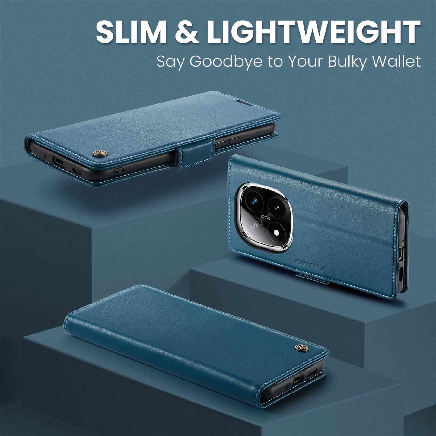 Xiaomi Redmi Note 14 Pro 5G Pu Wallet Case [Navy]