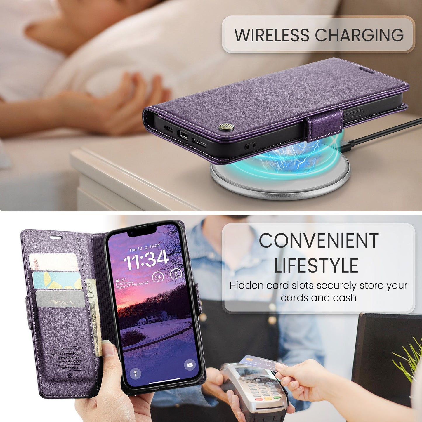 Apple iPhone 16E Pu Wallet Case [Purple]