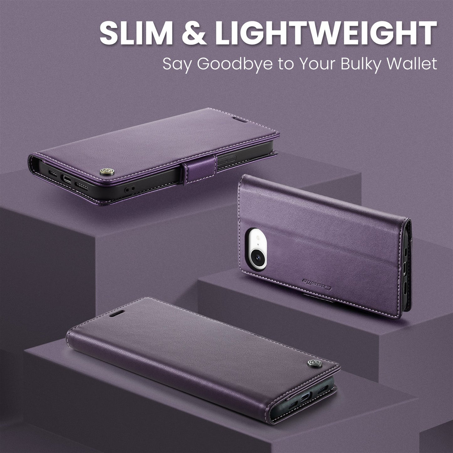 Apple iPhone 16E Pu Wallet Case [Purple]