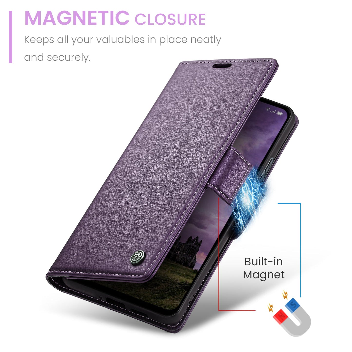 Oppo Reno 13 Pro 5G Pu Wallet Case [Purple]