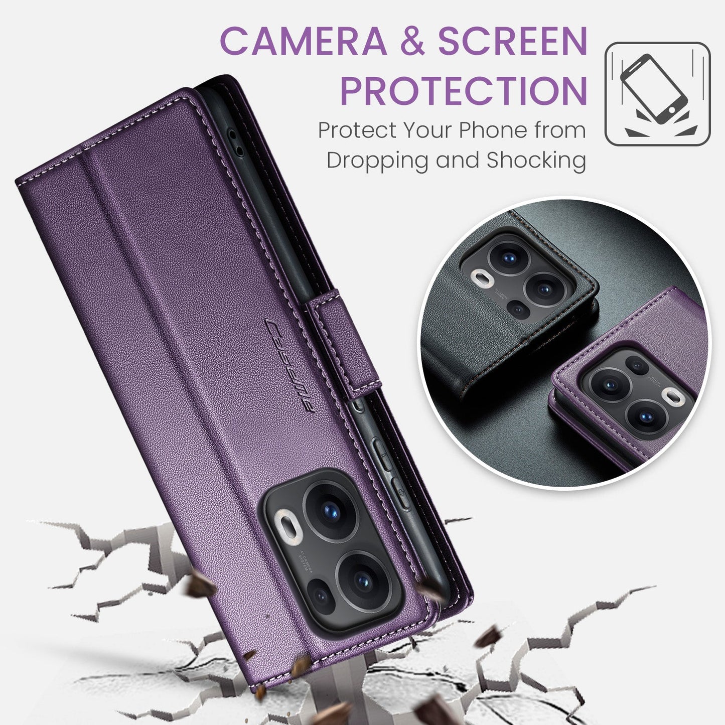 Oppo Reno 13 Pro 5G Pu Wallet Case [Purple]