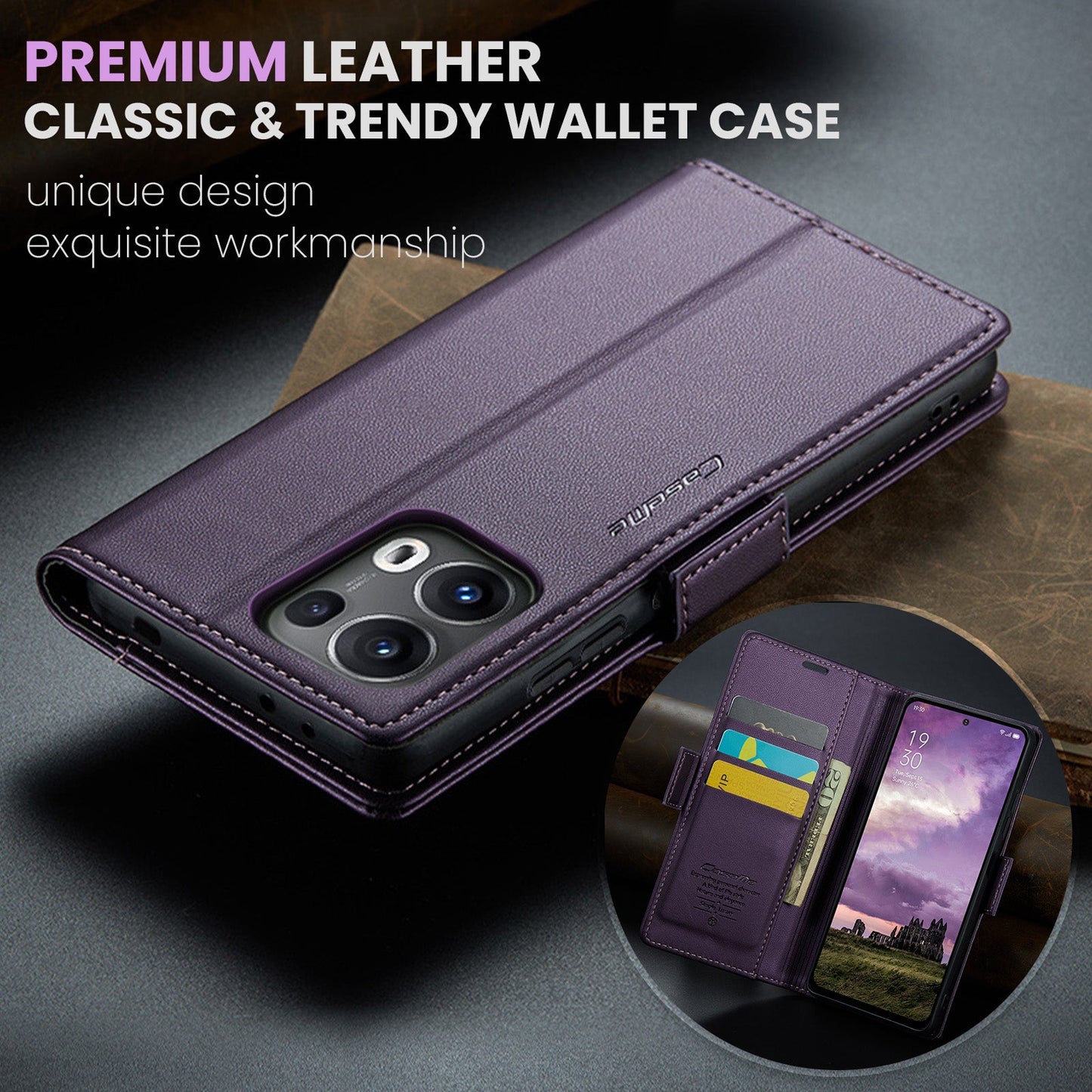 Oppo Reno 13 Pro 5G Pu Wallet Case [Purple]