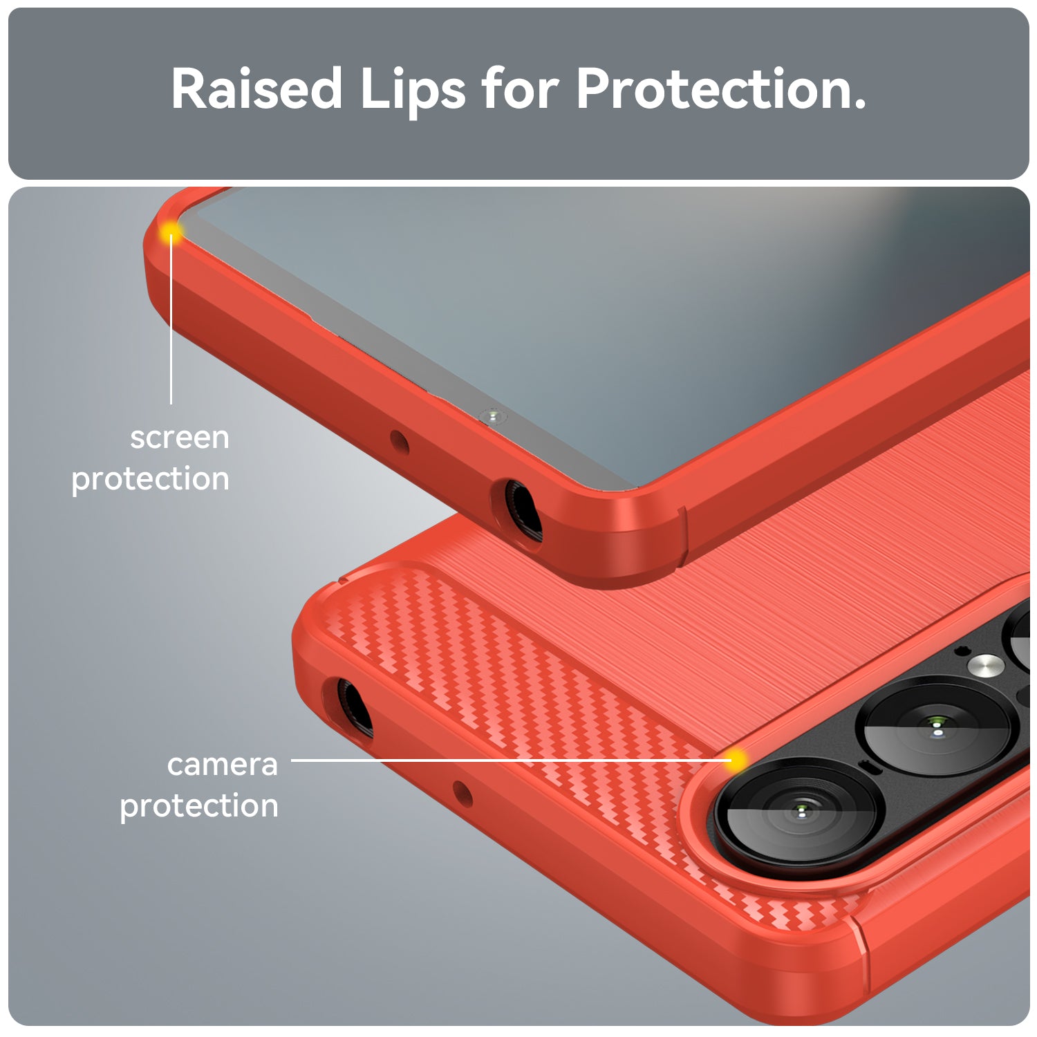 Sony Xperia 1 Vii Carbon Fibre Case [Red]