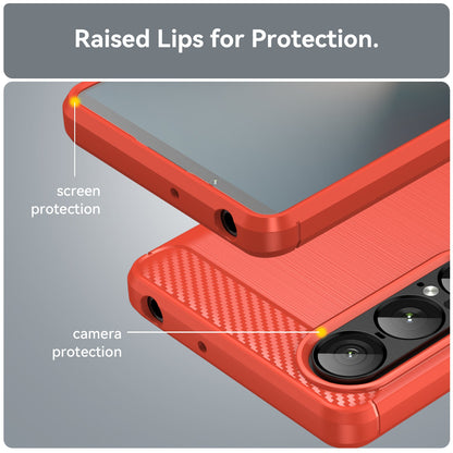 Sony Xperia 1 Vii Carbon Fibre Case [Red]