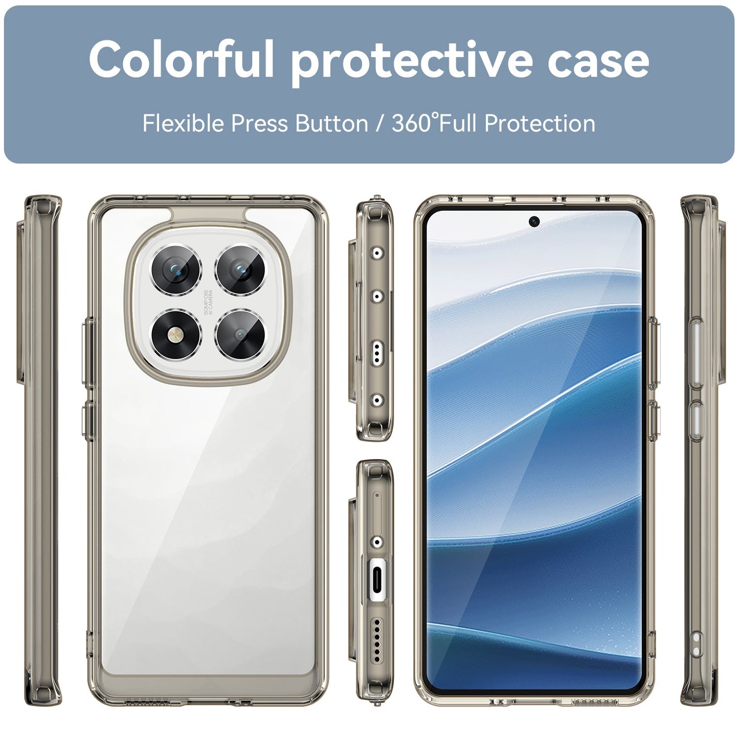 Xiaomi Redmi Note 14 Pro 5G Soft Gel Case [Clear Grey]
