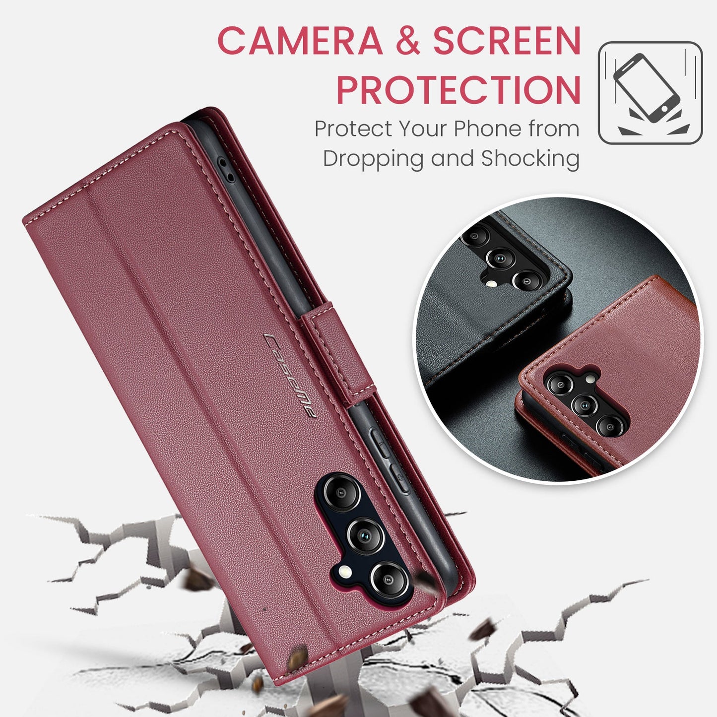 Galaxy A16 5G Pu Wallet Case [Maroon]