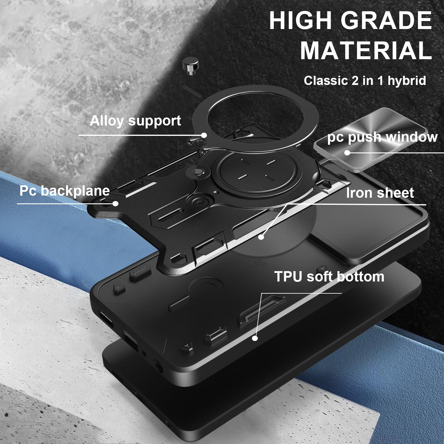 Oppo Reno 13 F 5G Heavy Duty Case [Navy]