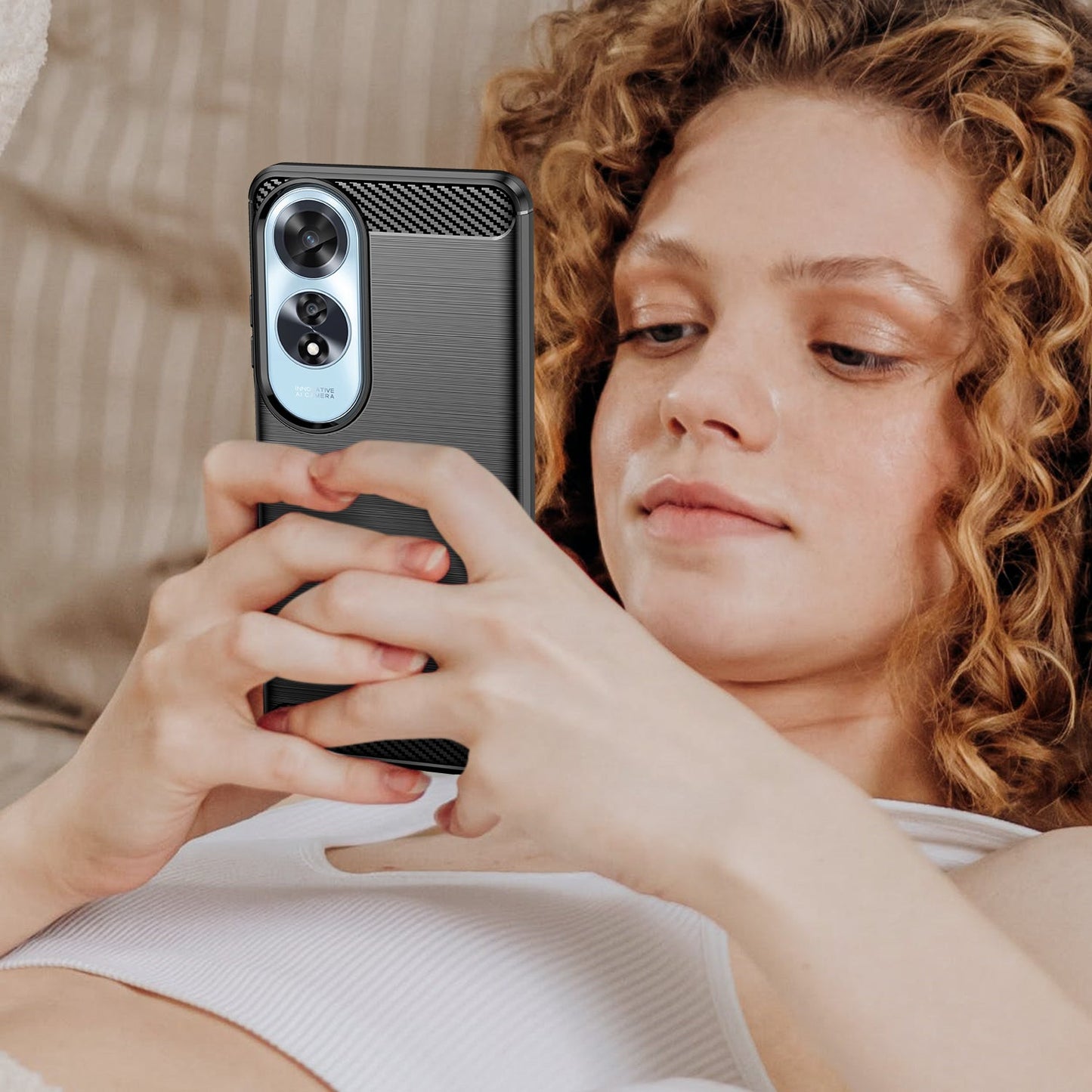 Oppo A60 4G Carbon Fibre Case [Black]