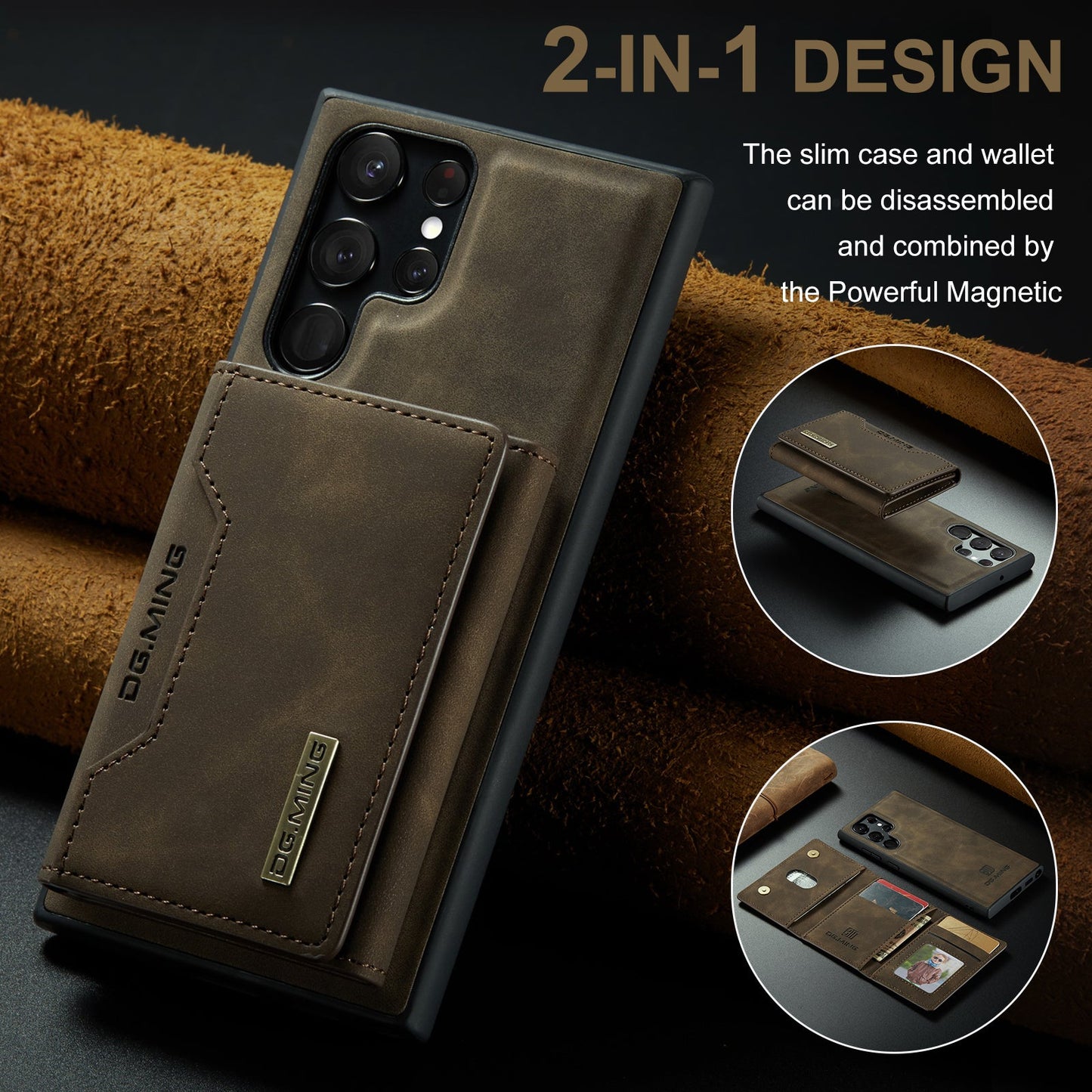 Samsung Galaxy S23 Ultra Magnetic Wallet Coffee