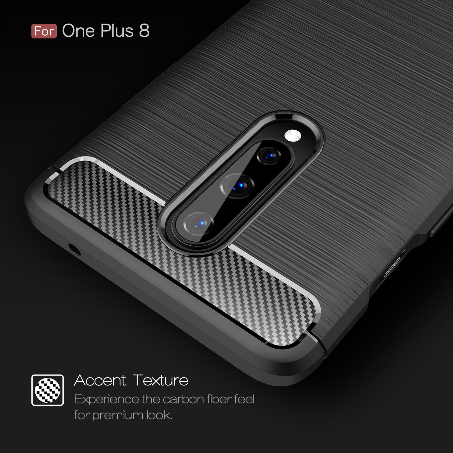 Oneplus 8 Carbon Fibre Case [Red]
