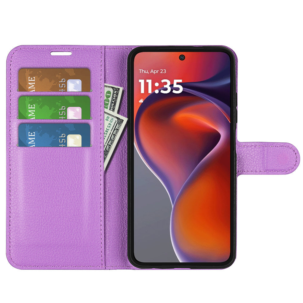 Moto G15 Pu Wallet Case [Purple]