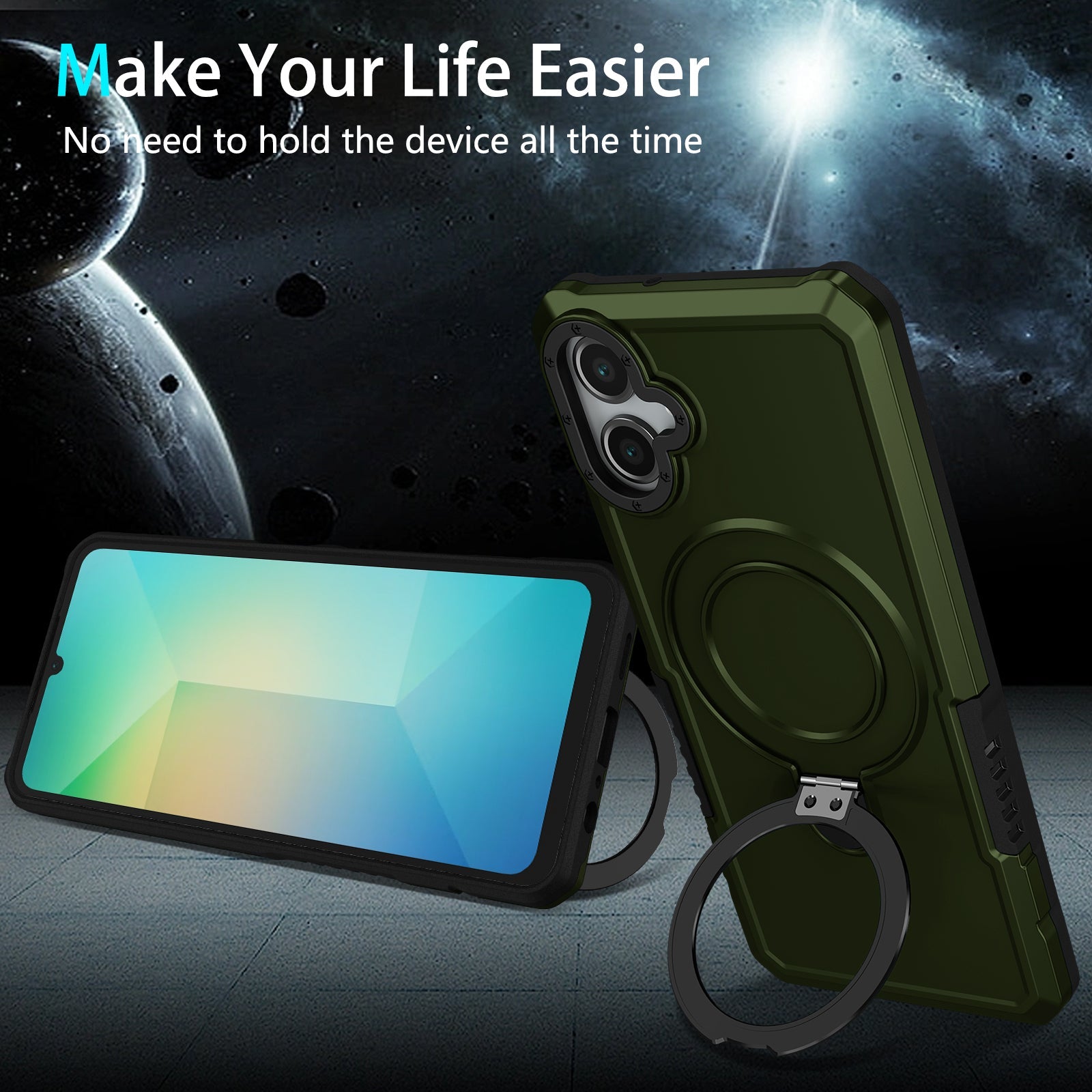 Galaxy A06 4G Kickstand Heavy Duty Case [Green]